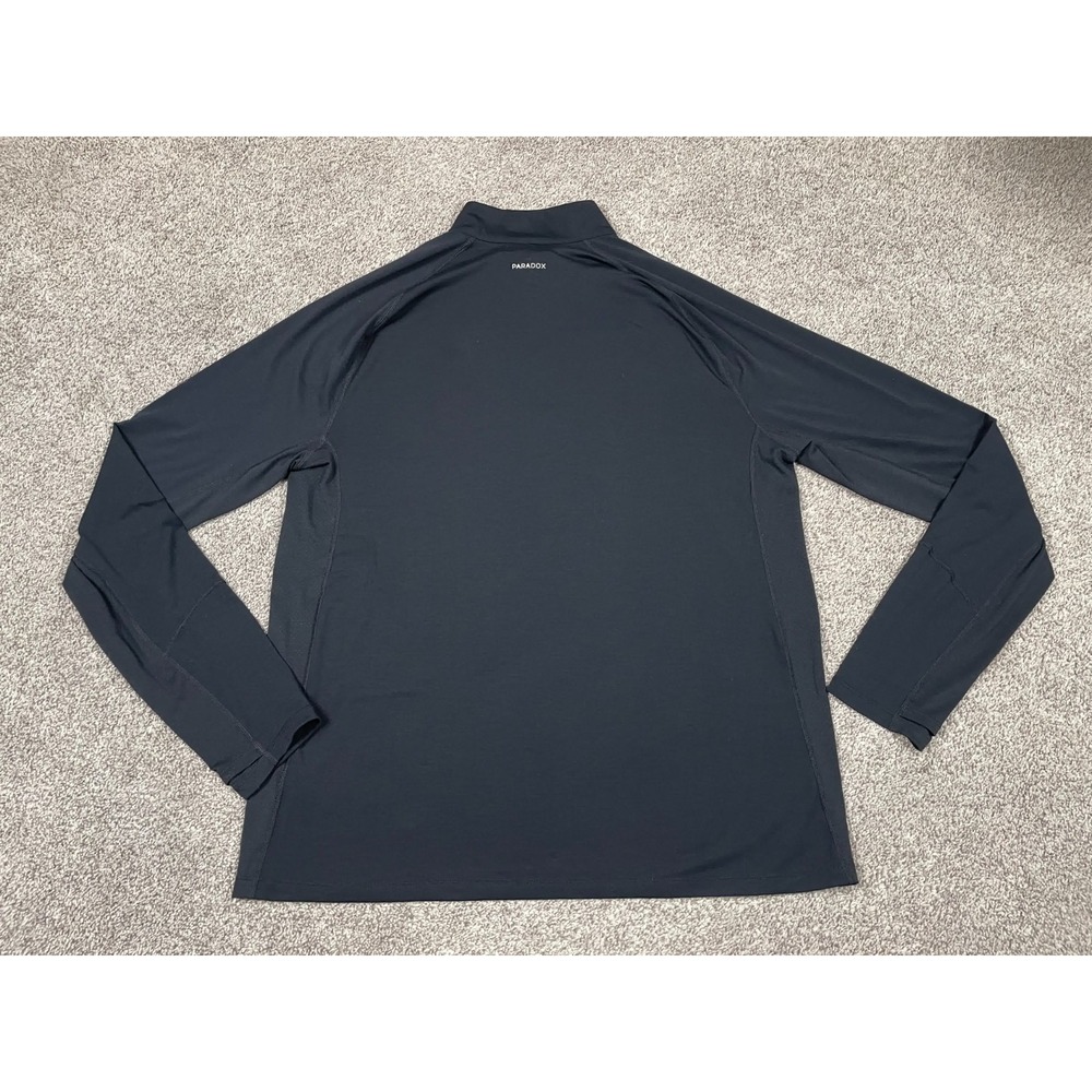Paradox Shirt Mens XL Black 1/4 Zip Merino Wool Pullover Preppy Layer Repreve - Picture 2 of 9